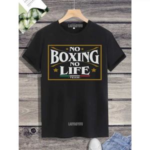 T-shirts voor heren Leisure Camiseta Classic Strt Fashion Boxing Oefening Letters Gedrukte T-shirt Top Harajuku Wide O-Neck HOMBRE T240425
