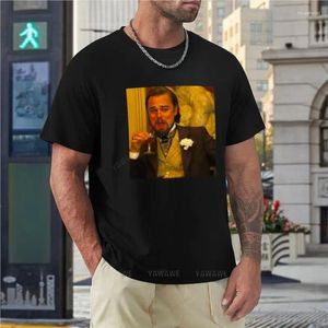 Camisetas para hombre Leonardo DiCaprio Django desencadenado divertida camiseta Meme gato de gran tamaño para hombres