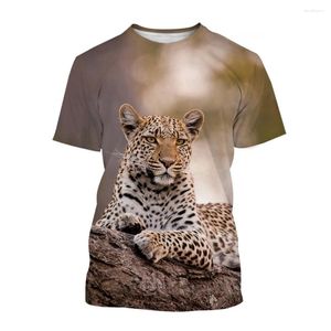 Heren T-shirts Luipaard Dier 3D Print T-shirt Streetwear O-hals Tees Mannen Vrouw Korte Mouw Oversized Hip Hop Harajuku Mannelijke kinderen Tops