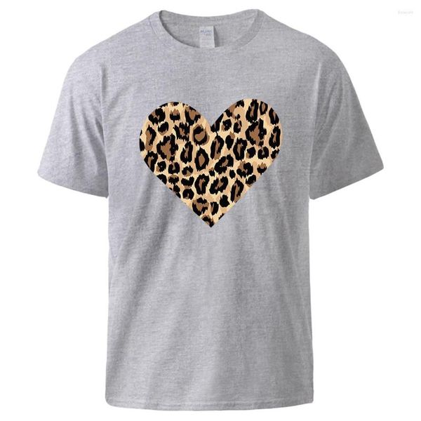T-shirts pour hommes léopard amour imprimé t-shirts hommes tous les matchs mode Cool à manches courtes respirant coton vêtements être durable Harajuku chemise