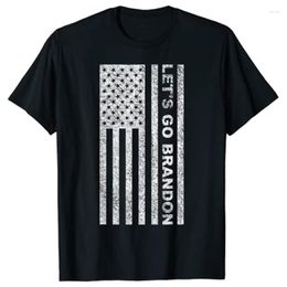 Heren t shirts laten we gaan Brandon USA vlag T-shirt modekleding grafische T-shirt tops