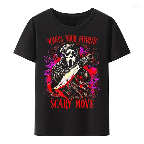 Les t-shirts masculins laissent regarder des films effrayants hurler l'horreur Halloween Shirt Men Women Gothic Tops Novely Funny Graphic Tee