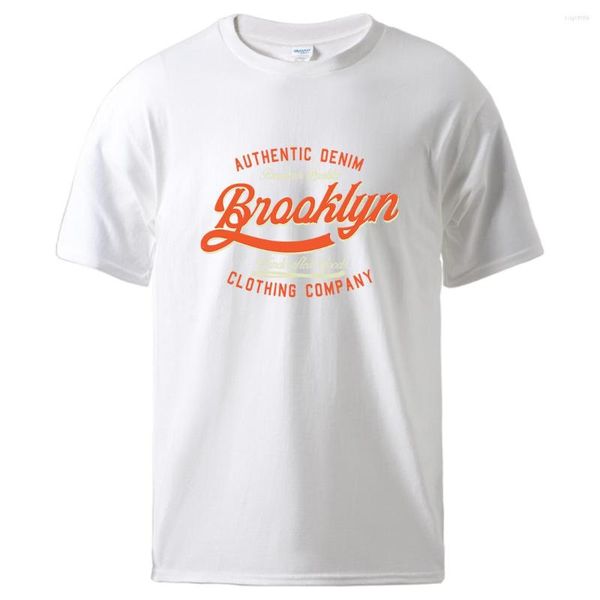 Camisetas de hombre con letras de Brooklyn York City Usa, camiseta de manga corta suave y transpirable para hombre, camisetas cómodas de algodón, camiseta guay Harajuku