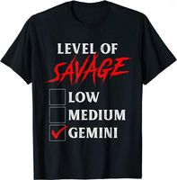 T-shirts pour hommes Niveau de Savage Gemini Funny Zodiac Fashion Printing T-shirt à manches courtes pour hommes Boyfriend Gift Tshirt Tops Hipster Tee