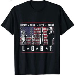 T-shirts pour hommes Liberty Guns Beer Trump Tshirt LGBT Parodie Donjont Tops T-T-