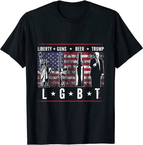 T-shirts pour hommes Liberty Guns Br Trump Tshirt LGBT Parodie Donjont Tops Ts Brand Coton décontracté Men T-shirts Casual T240425