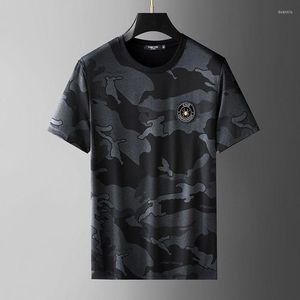 T-shirts pour hommes Light Luxury High-end Badge T-shirt brodé à manches courtes pour hommes 2023 Summer Trend Dark Print Casual Sports Top