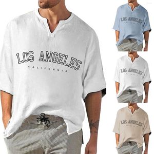 T-shirts pour hommes Chemise légère Summer Cool Casual Letter Printing Short Sleeve Edition Mens Mock Turtleneck Long