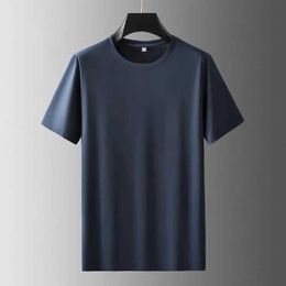 T-shirts pour hommes T-shirt d'été à manches courtes en coton de luxe léger de haute qualité pour hommes nouveau col rond décontracté grande manche respirante J240228