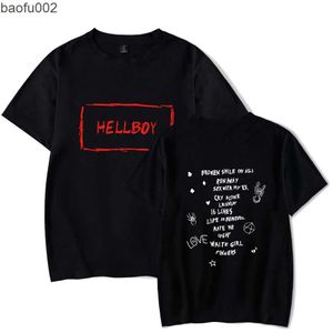 T-shirts voor heren Lil Peep T-shirt Hell Boy Hip Hop Fashion Women T Shirt Men Streetwear Vintage T-Shirt Unisex Zomer Katoen Kort Mouw T-shirt W0322