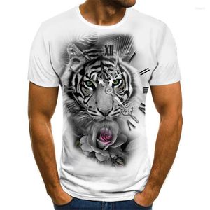 T-shirts pour hommes imprimé tigre Lion Cool T-shirt col rond à manches courtes beau drôle et confortable respirant hommes garçon