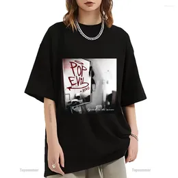Heren T-shirts Lipstick On The Mirror T-shirt Evil Tour Shirt Vrouw Vintage Zwart