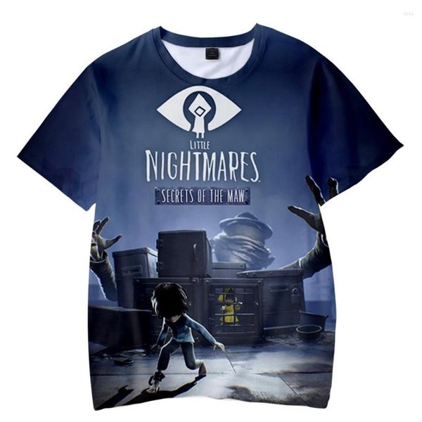 Camisetas para hombre, camisetas de Little Nightmares 2 con estampado 3D para niños, camisetas de dibujos animados de verano para hombres y mujeres, camisetas de manga corta Harajuku a la moda para hombres y mujeres