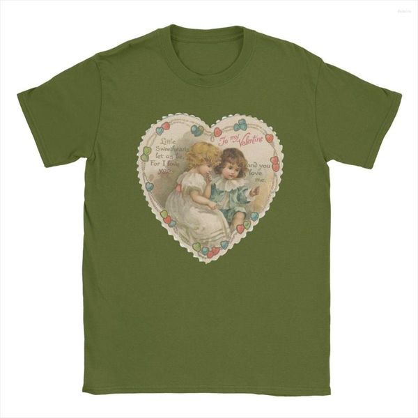 Camisetas para hombre Little Sweethearts, camisetas divertidas de algodón para hombres y mujeres, camiseta con cuello redondo para el Día de San Valentín, ropa de manga corta, Idea de regalo