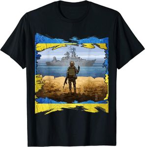 T-shirts pour hommes Live Or Die Warship Ukraine Timbre-poste Drapeau Fierté Hommes T-Shirt À Manches Courtes Casual Coton O-Neck Summer Tees