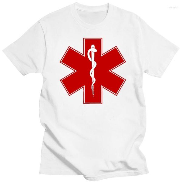 Camisetas para hombre Logo técnico de emergencia ambulancia Camiseta para hombre de talla grande algodón equipo Camiseta 4XL 5XL 6XL Camiseta