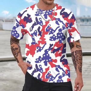 Heren t shirts compressie shirt met lange mouwen heren mode lente zomer casual korte o nek camouflage geprinte heren