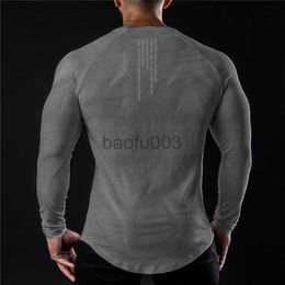Männer T-Shirts Langarm Baumwolle Workout Laufen T-shirts Kompression Fitness Tops Atmungsaktive Gym männer Kleidung Jogger Männliche Sport Shirts J230531