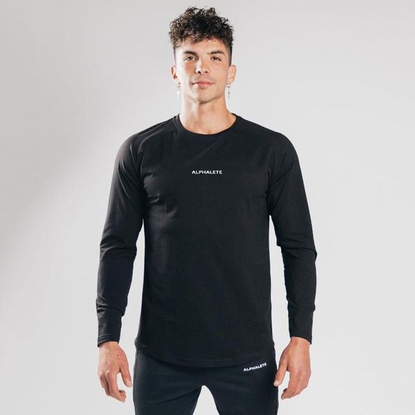 Hommes t-shirts à manches longues pour hommes printemps automne entraînement musculation chemise Muscle sous-vêtements hommes