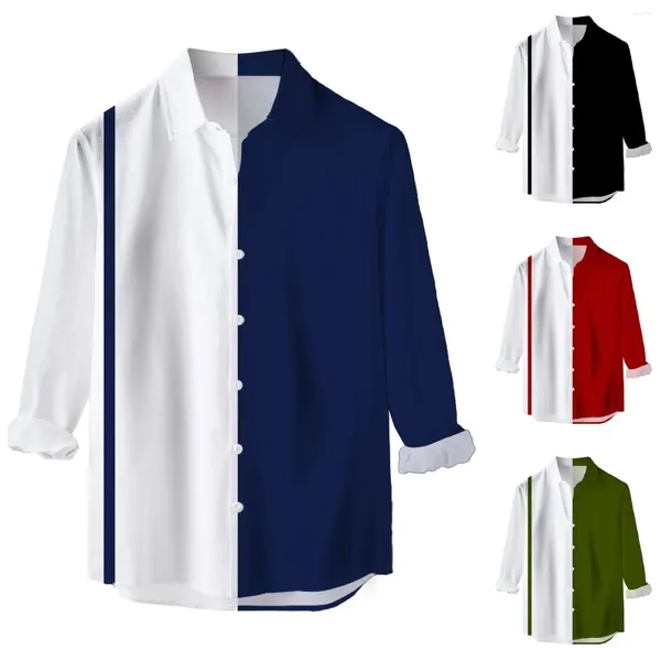 T-shirts pour hommes Pack à manches longues pour hommes Hommes à manches à rayures Auto-culture Chemise Top Blouse Gommage