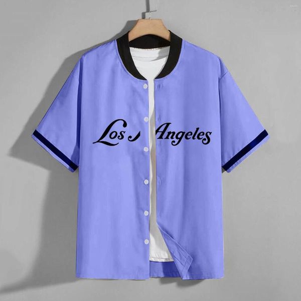 T-shirts pour hommes à manches longues Spandex Tops Loose Baseball Collar Button Mens Big And Tall Tee Dress Shirt Down