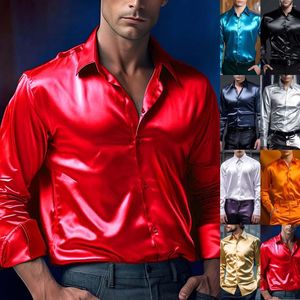 Camisetas para hombre Camiseta de manga larga para hombre Camisa de otoño informal para hombre Tops con botones de solapa Cárdigan térmico