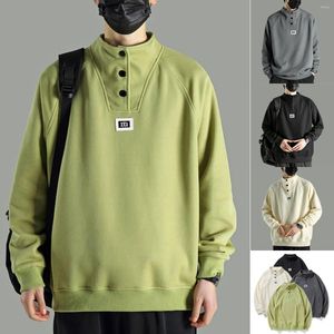 Camisetas para hombres Camiseta de algodón de manga larga Primavera y otoño Moda Top Suelto Tallas grandes Suéter con parte inferior gorda