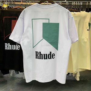 T-shirts pour hommes Lâche Casual Rhude T-shirts Hommes Femme Géométrie Classique Lettre Impression À Manches Courtes Printemps Été Haute Qualité Nouveau Top Tee Yk68myvt