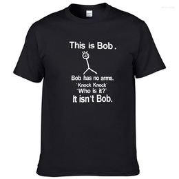 T-shirts pour hommes en vrac pur coton col rond hommes t-shirt dessins décontractés c'est Bob n'a pas de bras imprimer drôle à manches courtes hommes t-shirt
