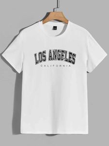 T-shirts masculins Los Angeles California American City Lettre t-shirts Men Vêtements surdimensionnés Coton Coton Tops décontractés Loose Short Slve H240506