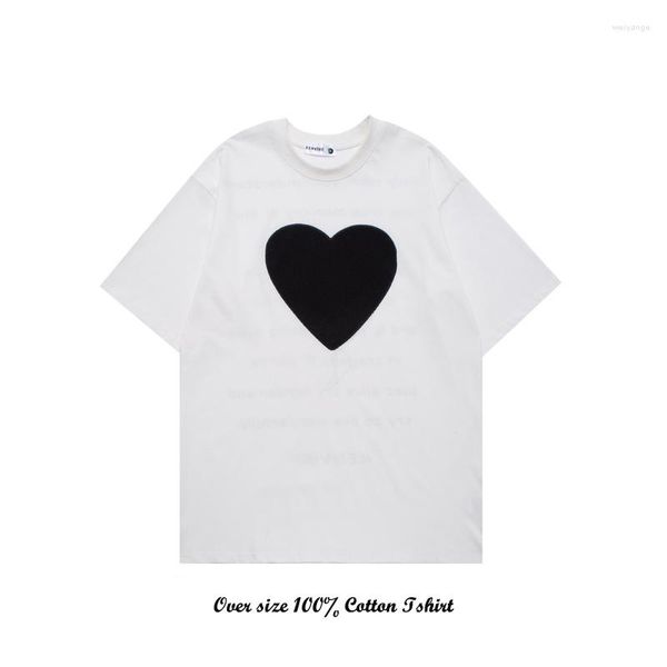 T-shirts pour hommes amour impression créative t-shirt hommes coton mode décontracté Couples robe à manches courtes hauts surdimensionnés t-shirt