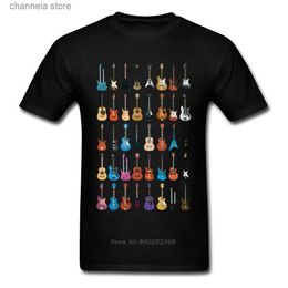 T-shirts hommes Love Guitar T-shirt Hommes Différentes Guitares T-shirt Music Lover Funny Tshirt Swag Vêtements Custom Summer Coolest Black Streetwear T240227