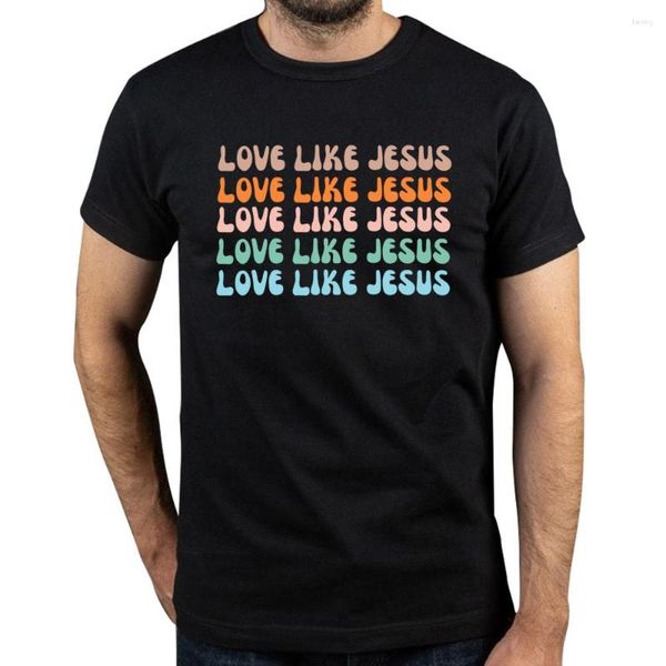 Hommes t-shirts amour comme jésus chemise hommes chrétien t-shirts foi graphique T-Shirt décontracté à manches courtes T-Shirt hauts religieux