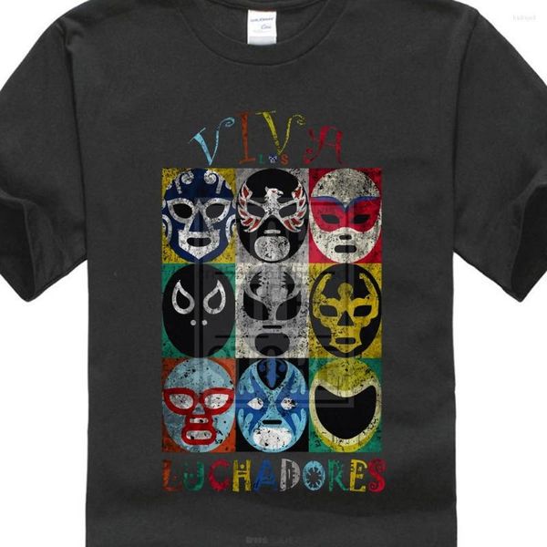 T-shirts pour hommes Luchadores Chemise Lutteur Mexicain Mexique Latin Latino Masque Masques