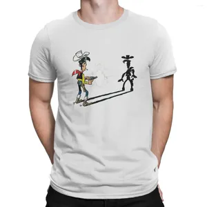 Heren T-shirts Lucky Luke Cartoon Cool Tekening Shirt Polyester Grunge Mannen Tees Zomer Kleding Harajuku O-hals T-shirt