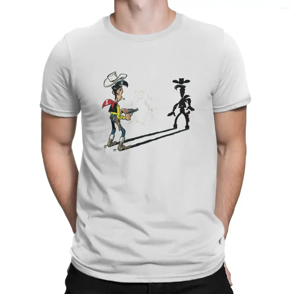 T-shirts pour hommes Lucky Luke dessin animé Cool dessin chemise Polyester Grunge hommes t-shirts vêtements d'été Harajuku t-shirt à col rond