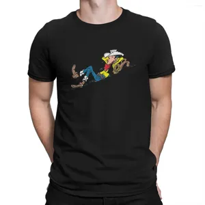 Heren t shirts lucky luke cartoon ontspannen shirt polyester goth heren teen zomerse kleding harajuku crewneck t -shirt