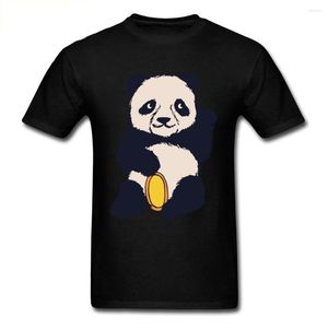 T-shirts pour hommes Lucky Panda Coton Hommes Tops à manches courtes Tees Geek Summer Automne T-shirts Vêtements personnalisés Chemise Faddish Col rond
