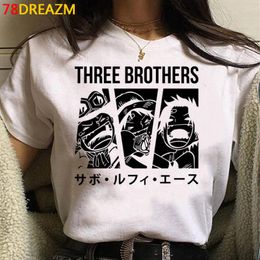 Camisetas para hombres Luffy Zoro camiseta camiseta hombres pareja blanco harajuku ulzzang camiseta streetwear kawaiimen's