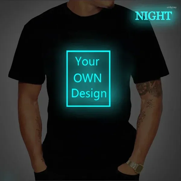 Camisetas para hombre Camisa personalizada luminosa para hombres y mujeres Camisetas Haga su diseño Logotipo Impresión de texto Original Camiseta de algodón de alta calidad Regalos