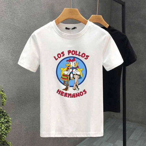 T-shirts masculins Luxury Chicken Brothers 100% coton High Quty Print Couple Ts Summer Harajuku pour hommes / femmes T-shirt SLV