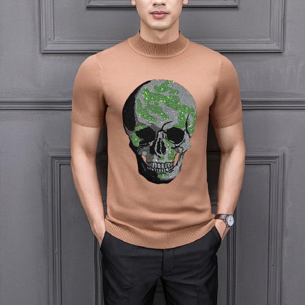 T-shirts pour hommes T-shirt tricoté de luxe Cachemire à manches courtes Design de style original Pull pour hommes Tissu confortableHommes pour hommes