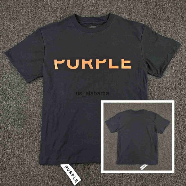 T-shirts hommes T-shirt de luxe pour hommes Chemise violette Nom de marque Punk T-shirt Designer T-shirt Mode col rond Motif à manches courtes Coton été magliette 240301