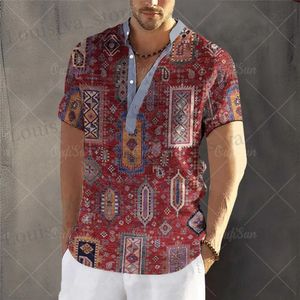 T-shirts masculins T-shirts de luxe Hawaiian Shirt Hawaiian Short Slve Top 3D Imprimer des vêtements surdimension