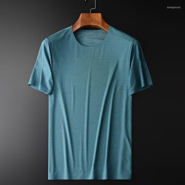 T-shirts pour hommes de luxe été hommes col rond manches courtes rayure T-shirts grande taille 4xl coupe ajustée noir vert homme t-shirt