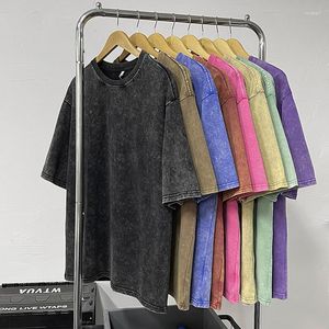 T-shirts pour hommes M-5XL Design Batik Acid Washed T-shirts Hommes T-shirts à manches courtes 2023 Streetwear Summer T-shirt surdimensionné Tissu lourd Coton