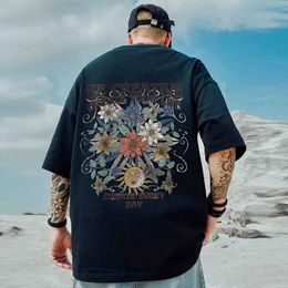 T-shirts masculins T-shirt M-8xl Mens T-shirt Comic Comic Sunflower Imprimé Short Slave T-shirt Unisexe T-shirt en vrac T-shirt T-shirt pour hommes Y240420