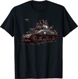 Camisetas para hombre M4 Sherman Medium Tank Armored Men camiseta corta Casual ALGODÓN O-cuello ropa