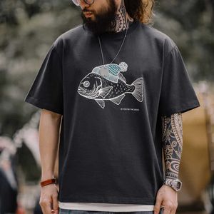 T-shirts masculins T-shirt Madden Retro Retro Deep Sea Fish School T-shirt imprimé avec un motif animal Round Cou Short à manches pour hommes T-shirtl2405