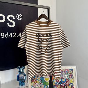 T-shirts pour hommes MADE Couple Loose T Shirt Striped Duck Men's Women's Human Broded Heart Short SleevesMen's